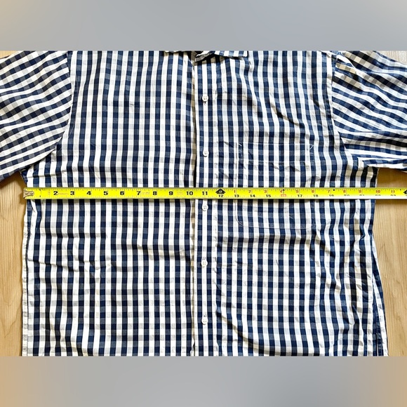 Tommy Hilfiger Button Up Dress Shirt Blue White Plaid Regular Fit Men’s Size M - Picture 7 of 9